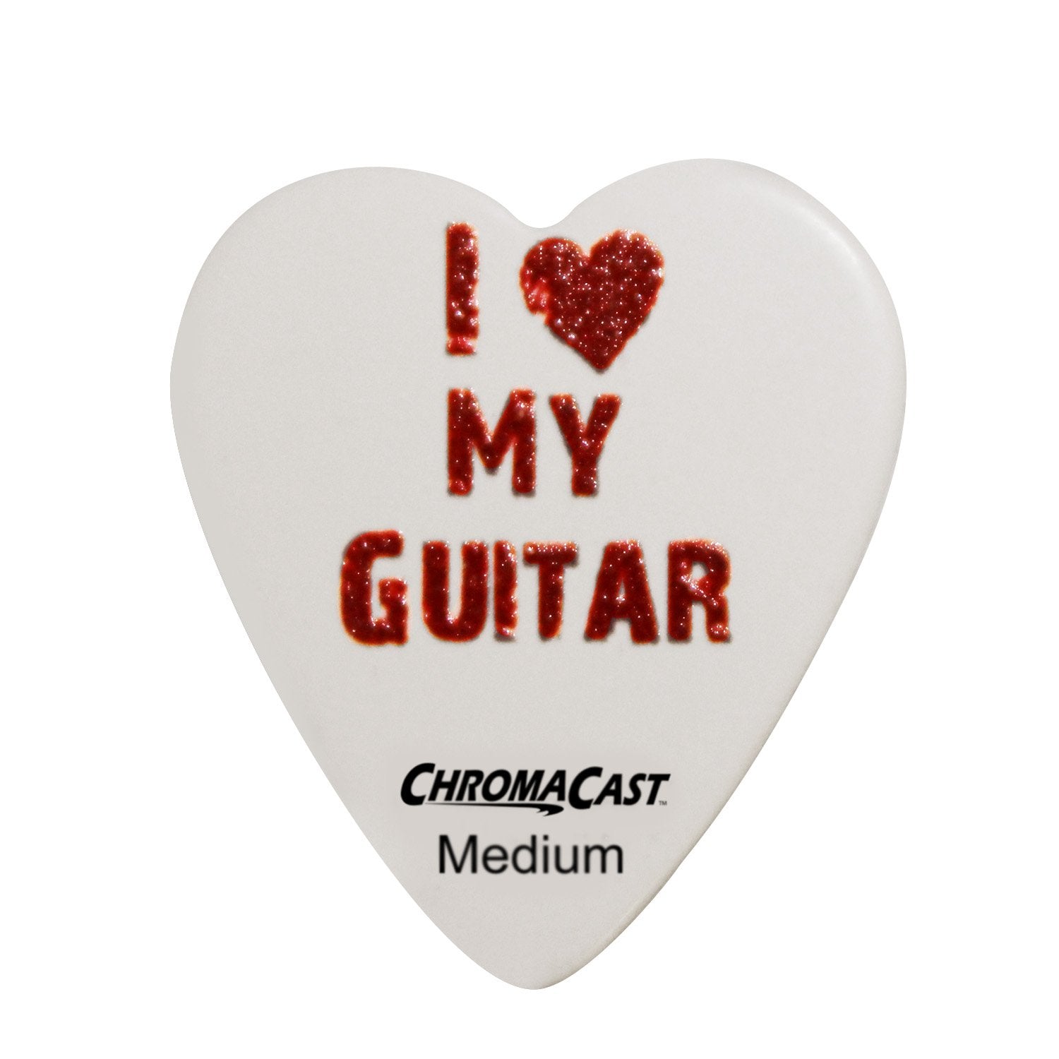 ChromaCast CC-HS-LG-12-PACK ''I Love My Guitar'' Heart Shaped Pick - 12-Pack in Light, Medium and Heavy Gauge